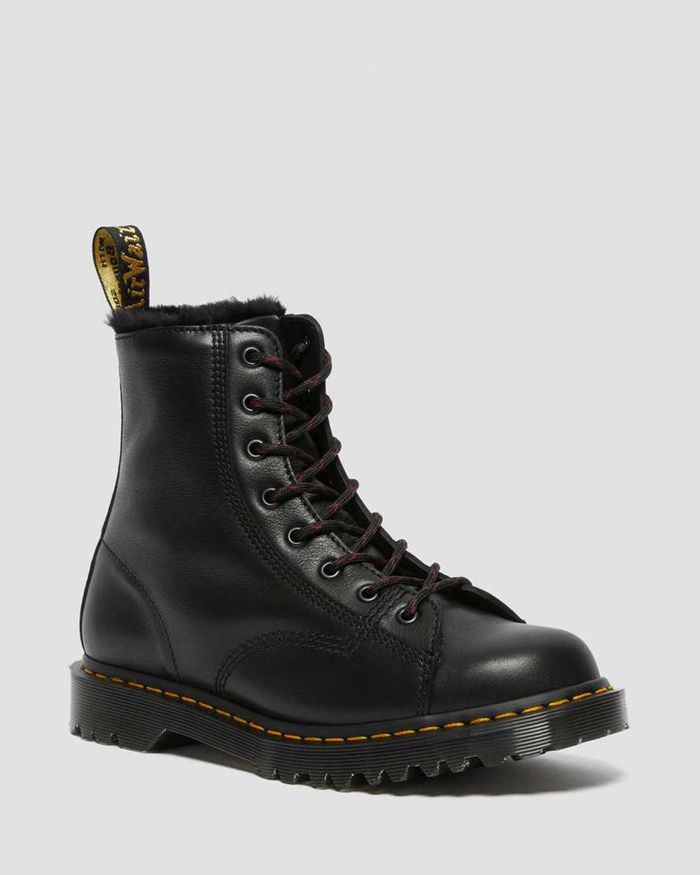 Dr Martens Vintersko Herre Svart Barton Made In England Shearling Lined Læder 4915MZJDF